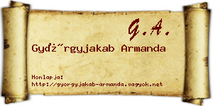 Györgyjakab Armanda névjegykártya